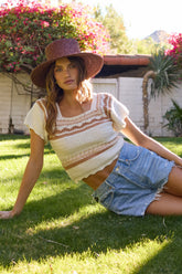 Crochet Short Sleeve Sweater | Vintage Havana Women