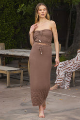 Pecan Crochet Maxi Skirt | Vintage Havana Women