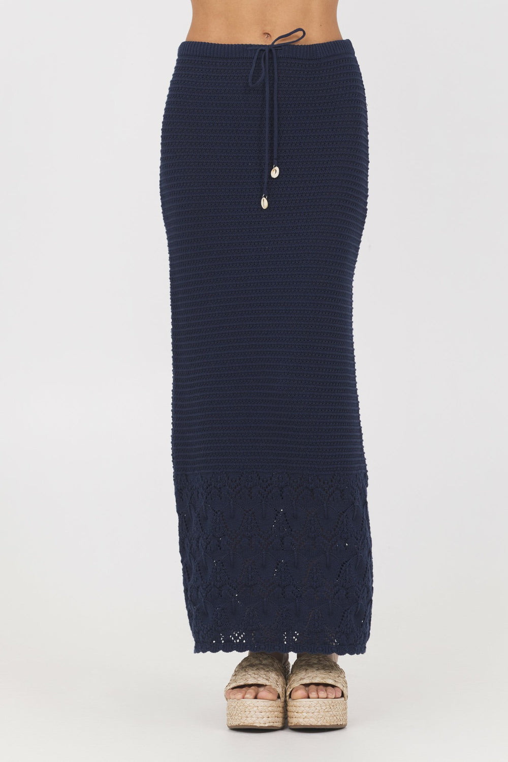 Navy Crochet Maxi Skirt | Vintage Havana Women