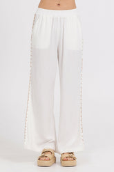 Washed Linen Wide Leg Pants w/ Whip Stitch | Vintage Havana Women