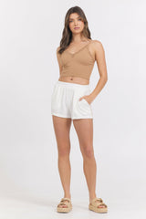 Washed Linen Shorts w/ Whip Stitch | Vintage Havana Women