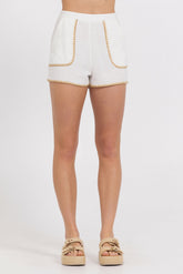 High Waisted Shorts w/ Tan Whip Stitch | Vintage Havana Women