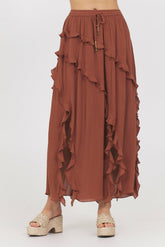 Sedona Sand Ruffle Maxi Skirt | Vintage Havana Women