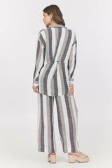 Lightweight Metallic Stripe Button Down | Vintage Havana Women