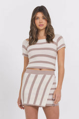 Short Sleeve Striped Sweater | Vintage Havana Women
