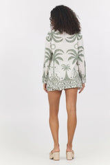 Border Print Top + Shorts 2-Piece Set | Vintage Havana Women