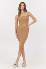 Caramel Rib Top + Skirt 2-Piece Set | Vintage Havana Women