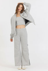 Pure Grey Bomber + Pant + Corset 3-Piece Set | Vintage Havana Women