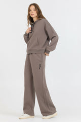 Taupe Grey Pant + Hoodie 2-Piece Set | Vintage Havana Women