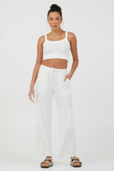 White Cord Terry Pants + Tank 2-Piece Set | Vintage Havana Women