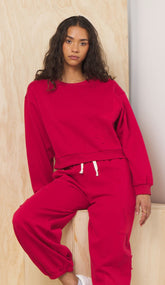 Fleece Crewneck w/ Star Applique | Vintage Havana Women