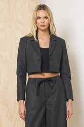 Faux Leather Cropped Blazer | Vintage Havana Women
