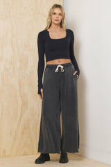 Tencel Wide Leg Pant - Charcoal | Vintage Havana Women