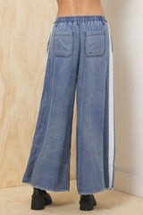 Tencel Wide Leg Pant w/ Contrast | Vintage Havana Women