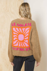 Jacquard Crew Neck Sweater | Vintage Havana Women