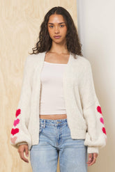 Heart Jacquard Cardigan | Vintage Havana Women
