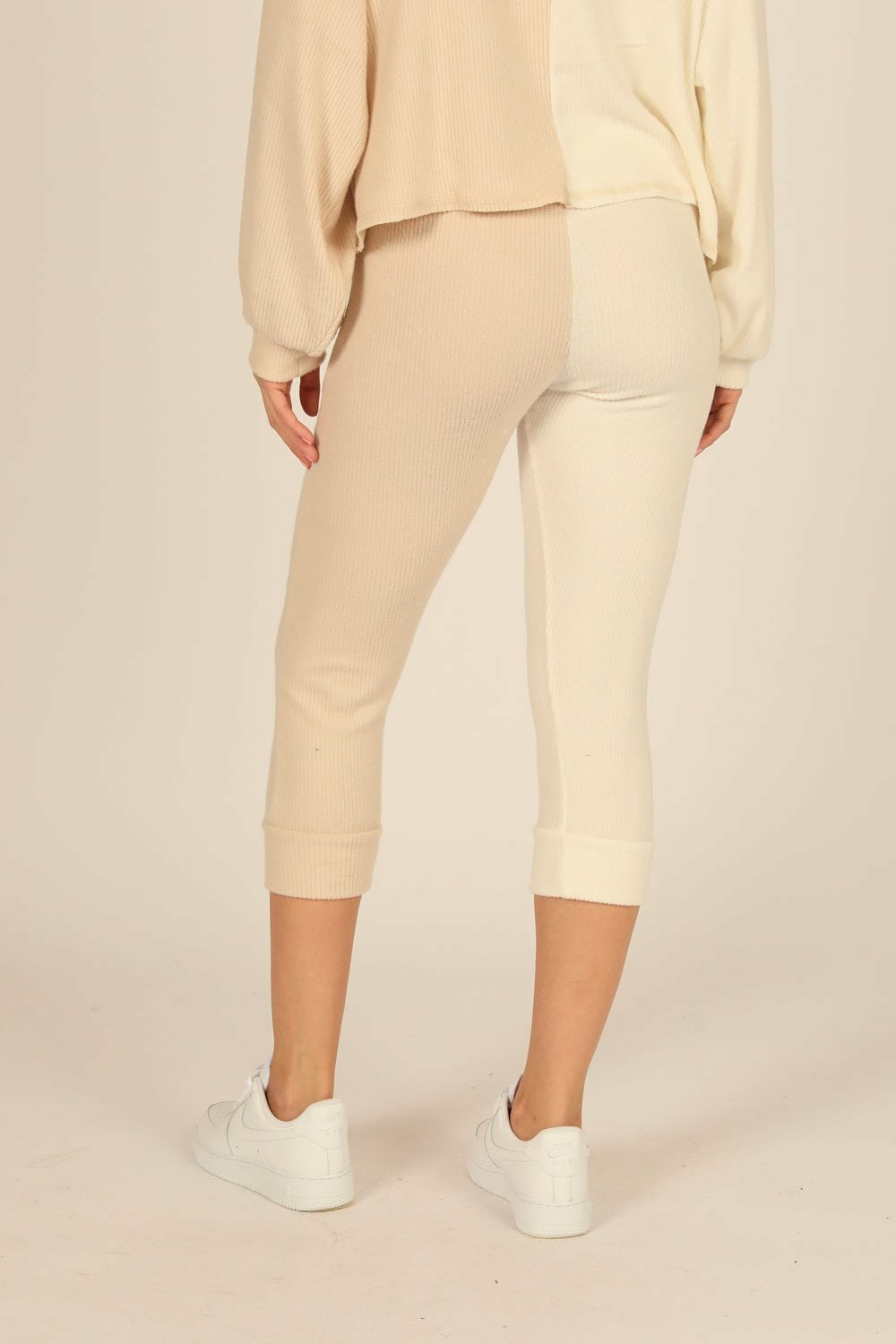 Brushed Hacci Rib Split Jogger | Vintage Havana Women