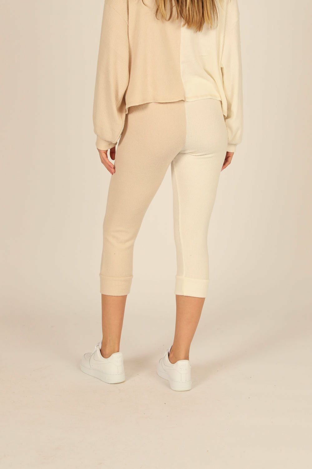 Brushed Hacci Rib Split Jogger | Vintage Havana Women