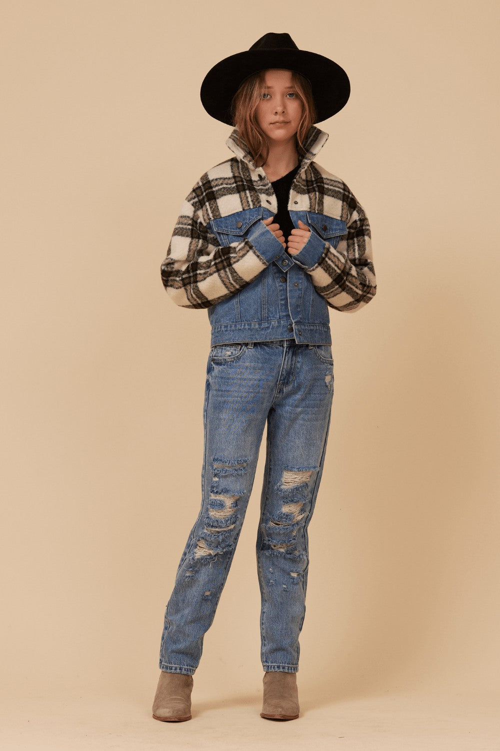 DENIM AND PLAID JACKET | Vintage Havana Women