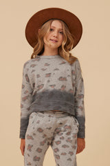 Large Leopard Print Dip Dye Crewneck | Vintage Havana Clothing