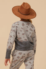 Large Leopard Print Dip Dye Crewneck | Vintage Havana Clothing