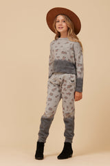 Large Leopard Print Dip Dye Crewneck | Vintage Havana Clothing