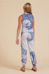 Ocean Water Tie Dye Tie Front Tank | Vintage Havana Clothing