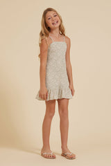 Sage Printed Rayon Smocked Tube Dress | Vintage Havana Women