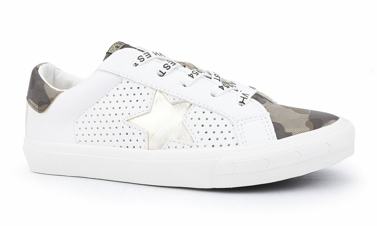 KIDS GLORIA - WHITE CAMO MULTI | Vintage Havana Shoes