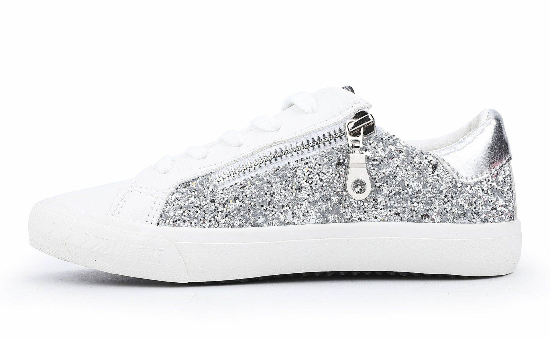KIDS GLORIA - WHITE SILVER PINK | Vintage Havana Shoes