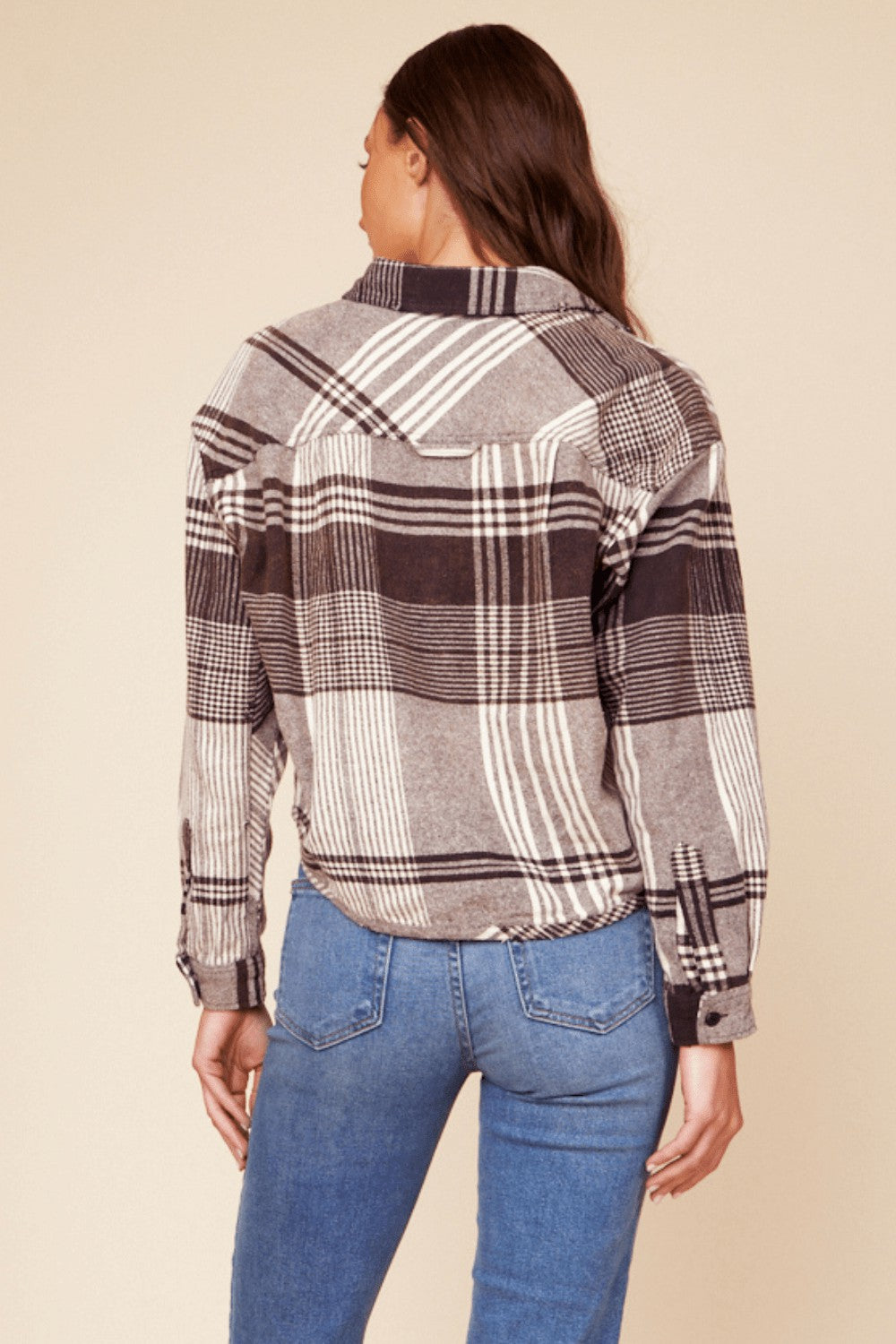 Chocolate Brown Flannel Plaid Shirting | Vintage Havana Women