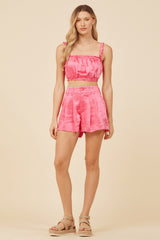 Hot Pink Heavy Satin Bra Top | Vintage Havana Women