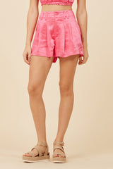 Hot Pink Heavy Satin Shorts | Vintage Havana Women