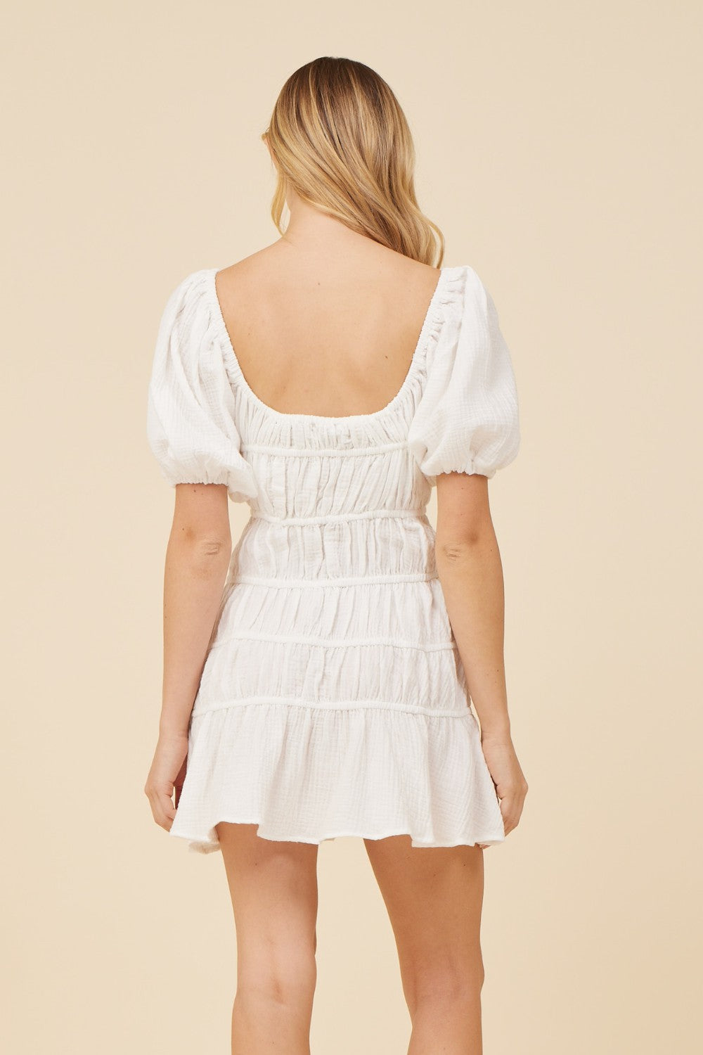 White Gauze w/ Jersey Combo Dress | Vintage Havana Women