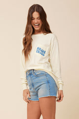 "Bride Tribe" Soft Yellow Wash Long Sleeved Pocket Tee | Vintage Havana Women