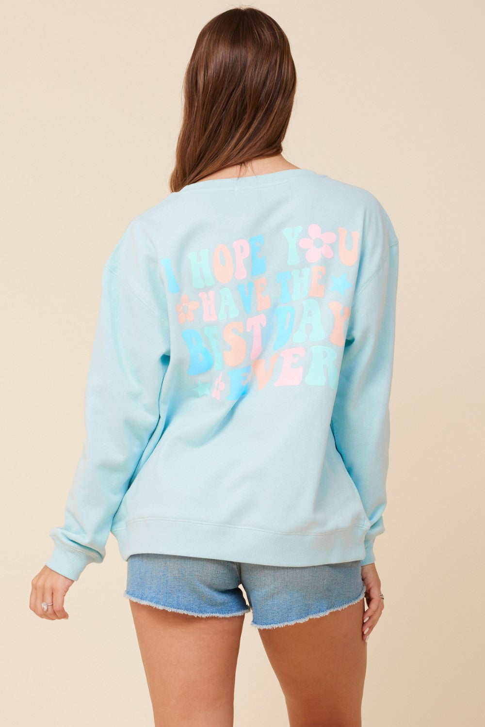 "Bridesmaid" Sea Blue Surf Wash Crewneck Sweatshirt | Vintage Havana Women