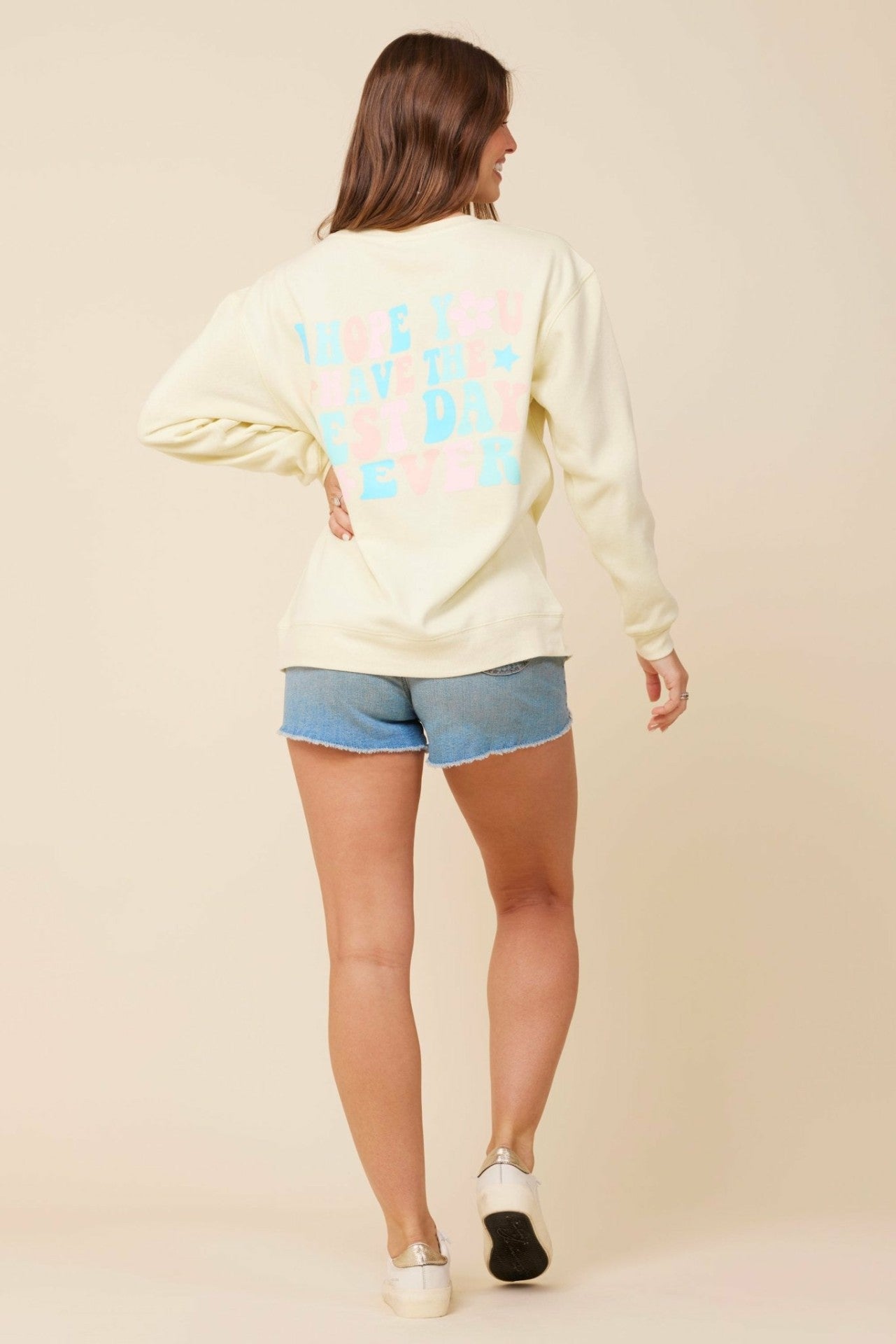 "Bridesmaid" Lemon Surf Wash Crewneck Sweatshirt | Vintage Havana Women