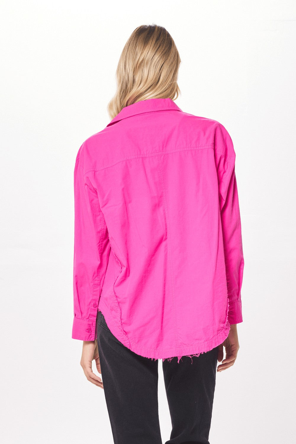 Hot Pink Poplin Button Up Shirting | Vintage Havana Women