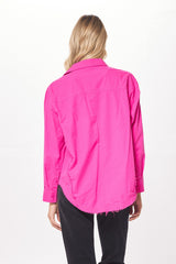 Hot Pink Poplin Button Up Shirting | Vintage Havana Women