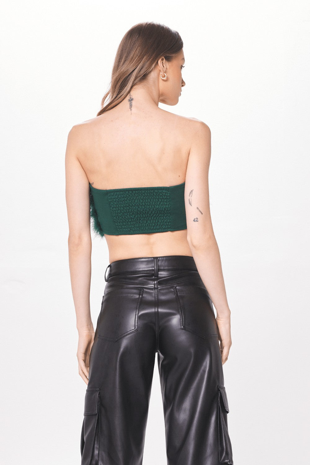 Green Feather Crop Top | Vintage Havana Women
