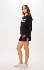 Black Tulum Jet Setter Surf Wash Crewneck | Vintage Havana Women