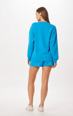 Bright Blue St. Tropez Jet Setter Surf Wash Crewneck | Vintage Havana Women