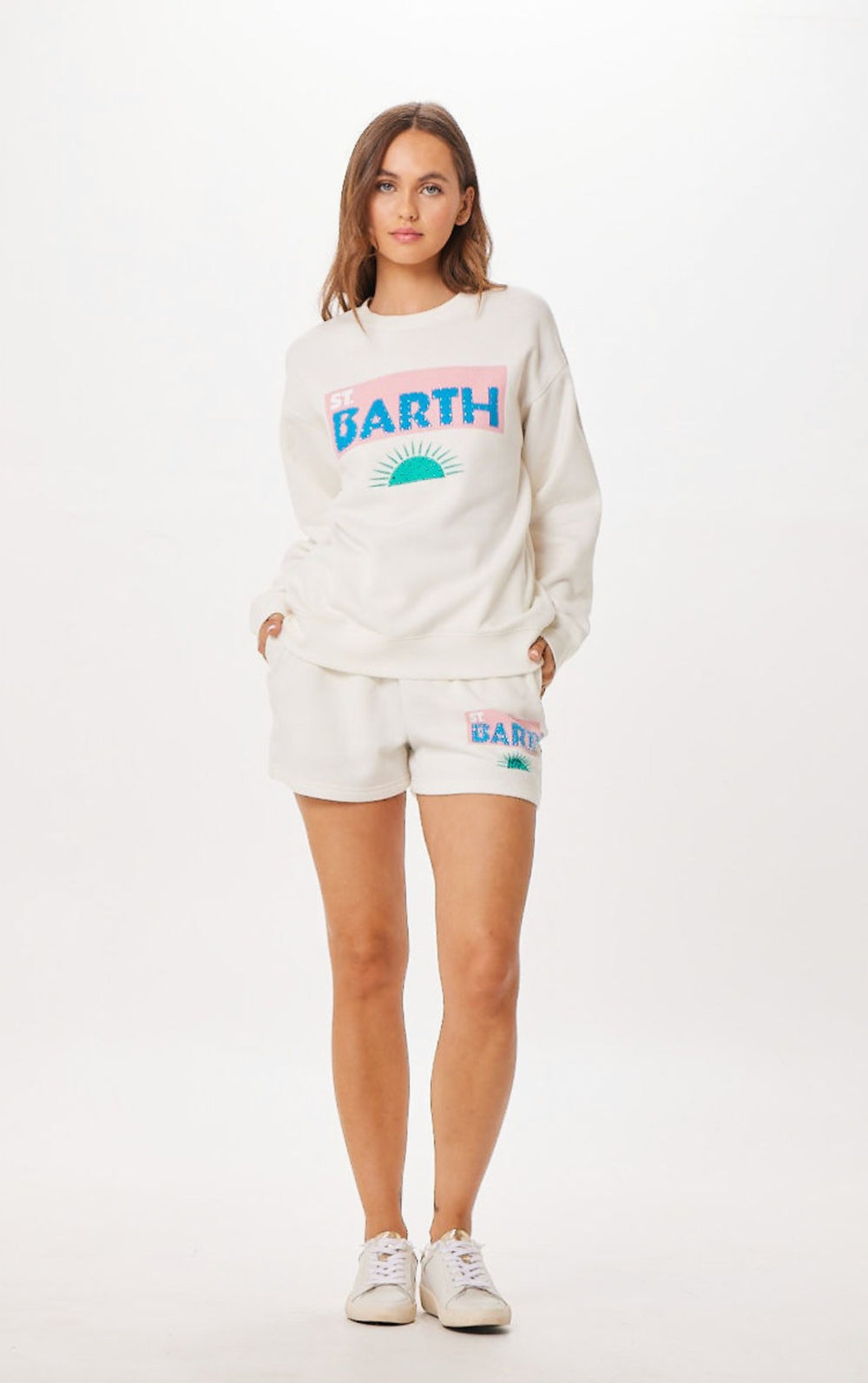 White St. Barth Jet Setter Surf Wash Crewneck | Vintage Havana Women
