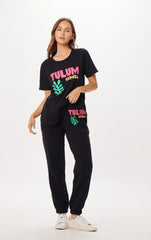 Black Tulum Jet Setter Surf Wash Jogger | Vintage Havana Women