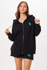 Black Tulum Jet Setter Surf Wash Zip Up | Vintage Havana Women