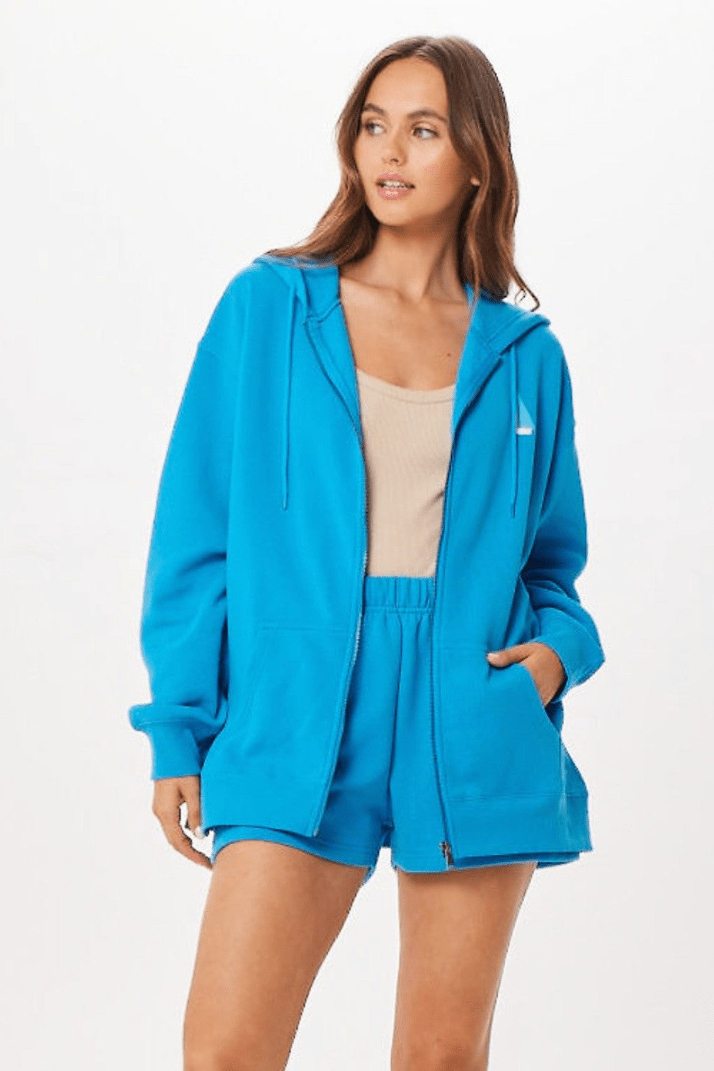 Bright Blue St. Tropez Jet Setter Surf Wash Zip Up | Vintage Havana Women