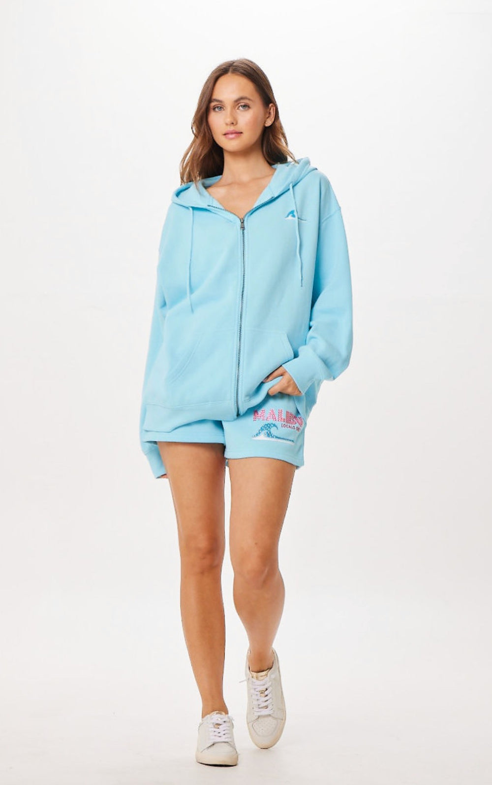 Tropical Blue Malibu Jet Setter Surf Wash Zip Up | Vintage Havana Women