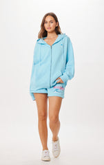 Tropical Blue Malibu Jet Setter Surf Wash Zip Up | Vintage Havana Women