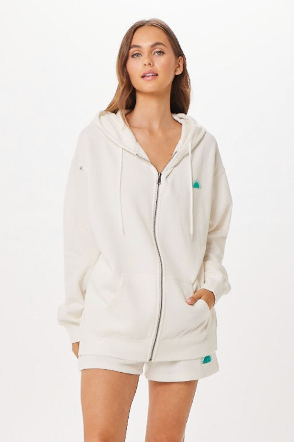 White St. Barth Jet Setter Surf Wash Zip Up | Vintage Havana Women