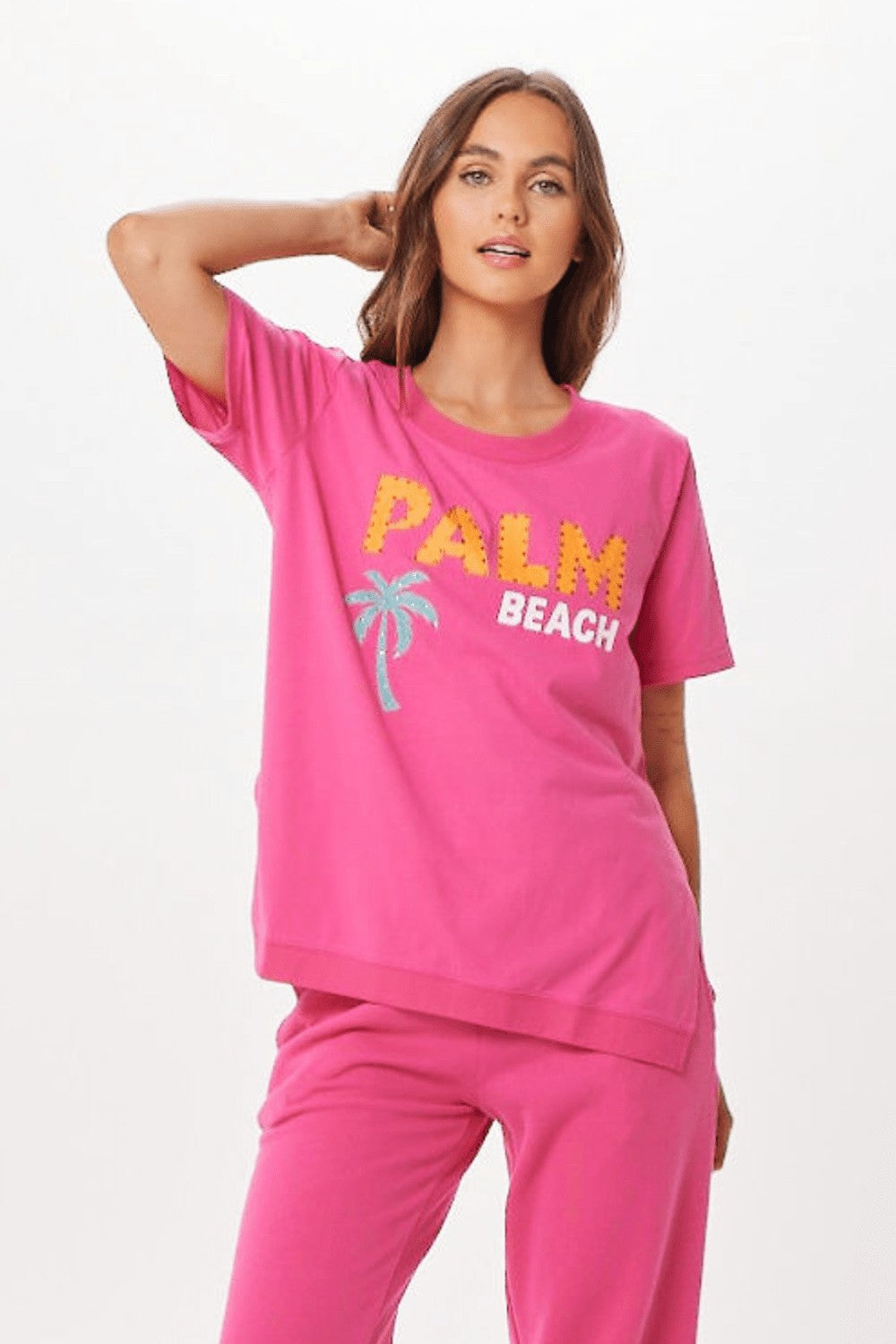 Hot Pink Palm Beach Jet Setter T-Shirt | Vintage Havana Women